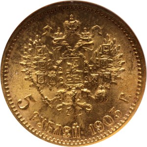 Russia, Nicholas II, 5 Roubles 1903 (AP), St. Petersburg