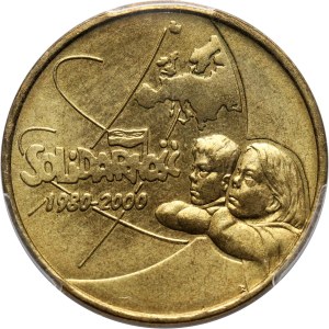 III RP, 2 złote 2000, Solidarność, ODWROTKA