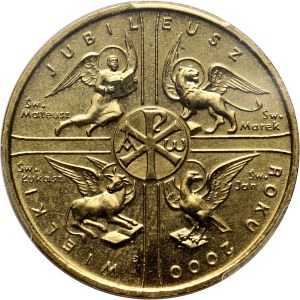 III RP, 2 złote 2000, Wielki Jubileusz 2000 roku, ODWROTKA