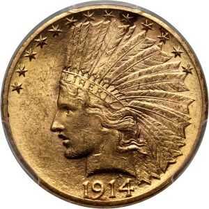 Stany Zjednoczone Ameryki, 10 dolarów 1914 D, Denver, Indianin