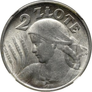 II RP, 2 złote 1924, Żniwiarka, Filadelfia, ODWROTKA