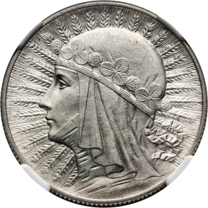 II RP, 5 złotych 1933, Warszawa, Głowa kobiety