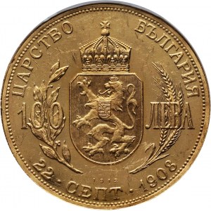 Bułgaria, Ferdynand I, 100 lewa, 1912
