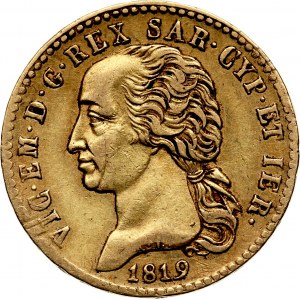 Italy, Sardinia, Vittorio Emanuele II, 20 Lire 1819, Torino