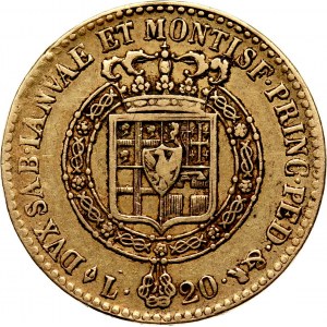Włochy, Sardynia, Wiktor Emanuel I, 20 lirów 1819, Torino