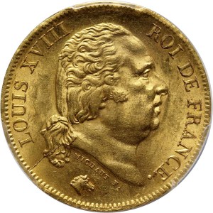 France, Louis XVIII, 40 Francs 1818 W, Lille