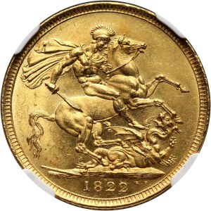 Wielka Brytania, Jerzy IV, suweren 1822, Londyn