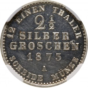 Germany, Prussia, Wilhelm I, 2 1/2 Groschen, 1873 A, PROOF