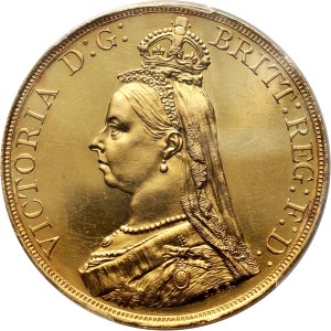 Great Britain, Victoria, 5 Pounds 1887, London