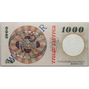 PRL, 1000 złotych, 29.10.1965, Seria G 0000000