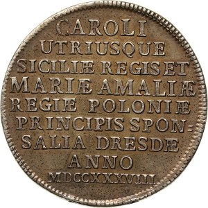 August III, 2/3 talara (gulden) zaślubinowe 1738, Drezno