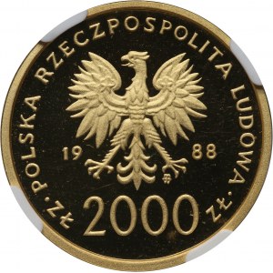 PRL, 2000 złotych 1988, Jan Paweł II, 10-lecie pontyfikatu
