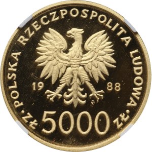 PRL, 5000 złotych 1988, Jan Paweł II, 10-lecie pontyfikatu