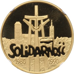 III RP, 200000 złotych 1990, Solidarność, średnica 32 mm