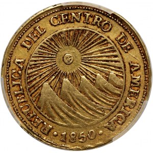 Centralna Ameryka, 2 escudos 1850 CR JB