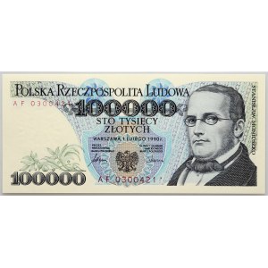 III RP, 100000 złotych 1.02.1990, seria AF
