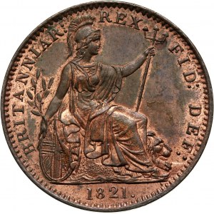 Wielka Brytania, Jerzy IV, farthing 1821, Londyn