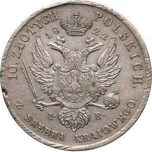 Królestwo Kongresowe, Aleksander I, 10 złotych 1822 IB, Warszawa