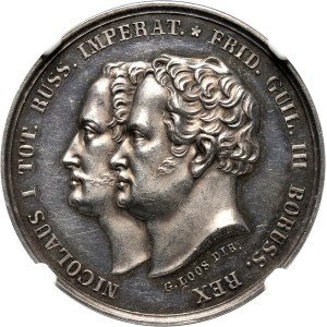 XIX wiek, Mikołaj I, medal z 1835 roku, wojskowe manewry rosyjsko-pruskie w Kaliszu