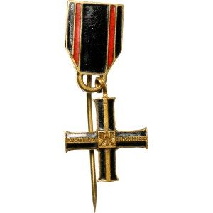 II RP, Krzyż Niepodległości, miniatura z metalową przywieszką