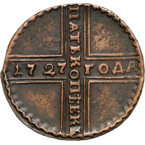 Russia, Catherine I, 5 Kopecks 1727 НД, Naberezhny Mint