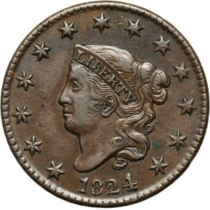 Stany Zjednoczone Ameryki, cent 1824, Filadelfia, Liberty Head