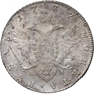 Russia, Catherine II, Rouble 1777 СПБ ФЛ, St. Petersburg