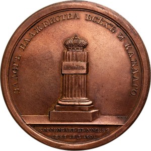 Rosja, Aleksander I, medal 1801, Koronacja Aleksandra I