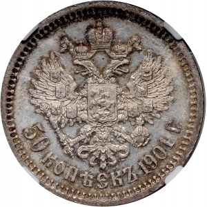 Rosja, Mikołaj II, 50 kopiejek 1901 (ФЗ), Petersburg, PROOF