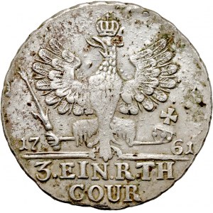 Rosja, Elżbieta I, monety bite dla Prus, 1/3 talara 1761, Królewiec