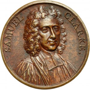 Wielka Brytania, Samuel Clarke (1675-1729), medal w brązie z XVIII wieku