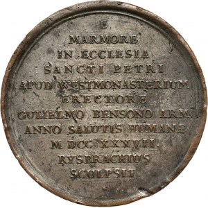 Wielka Brytania, John Milton (1608-1674), medal w brązie 1737 roku