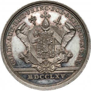 Stanisław August Poniatowski, medal z 1765 roku, wybity z okazji wyboru na koadiutora biskupstwa augsburskiego Klemensa Wacława Wettyna