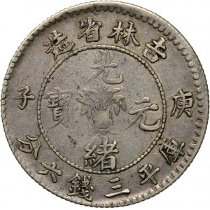 Chiny, Kirin, 50 centów CD (1900), E. CANDARINS zamiast 3. CANDARINS