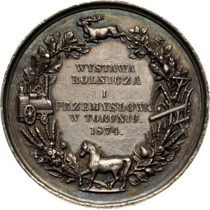 XIX wiek, Toruń, medal z 1874 roku, Wystawa Rolnicza i Przemysłowa w Toruniu