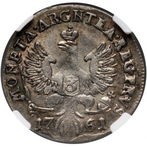 Rosja, Elżbieta I, monety bite dla Prus, 3 grosze 1761, Królewiec