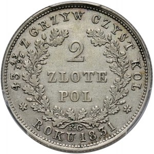 Powstanie Listopadowe, 2 zlote 1831 KG, Warszawa, ZLOTE