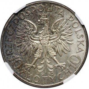 II RP, 10 złotych 1933, Warszawa, Głowa kobiety