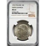 II RP, 10 złotych 1933, Warszawa, Głowa kobiety