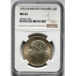 II RP, 10 złotych 1932, Warszawa, Głowa kobiety