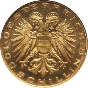 Austria, Republika, 100 szylingów 1936, Wiedeń, Madonna z Mariazell