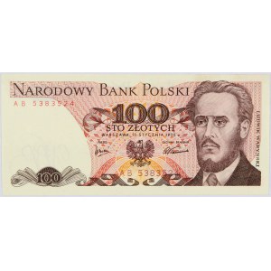 PRL, 100 złotych 15.01.1975, seria AB
