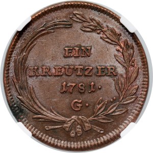 Austria, Joseph II, Kreuzer 1781 G, Karlsburg