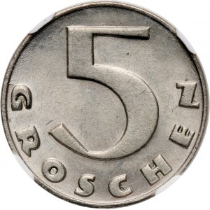 Austria, Republic, 5 Groschen 1938, Vienna