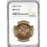 USA, 20 Dollars 1885 S, San Francisco