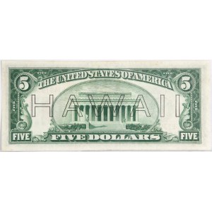 USA, 5 Dollars 1934, Hawaii, Series L