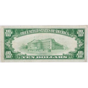 USA, National Currency, Illinois, First National Bank of Mount Pulaski, 10 Dollars 1929