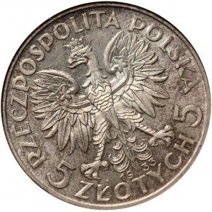 II RP, 5 złotych 1933, Warszawa, Głowa kobiety