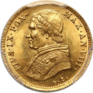 Watykan, Pius IX, scudo 1853-VIII R, Rzym