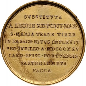 Watykan, Leon XII, medal, 1823, Pożar Bazyliki św. Pawła